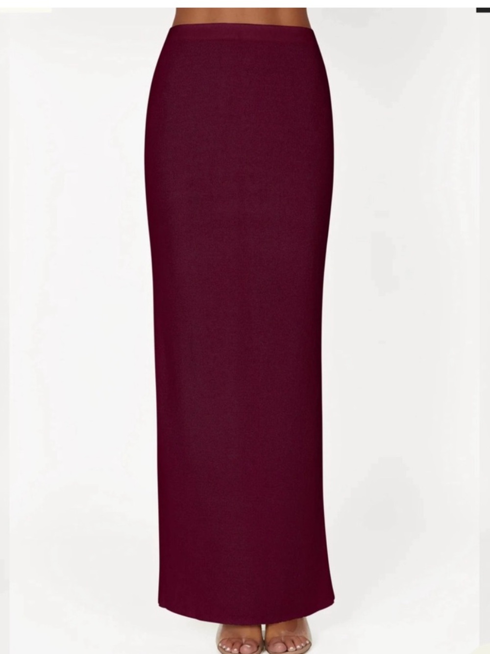 Meshki Wine-Red Knit Maxi Skirt Set - Picture 2 of 4